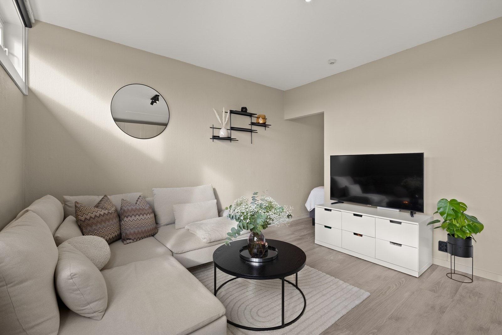 Fine fargetoner gjør det enkelt å møblere. Galleribilde