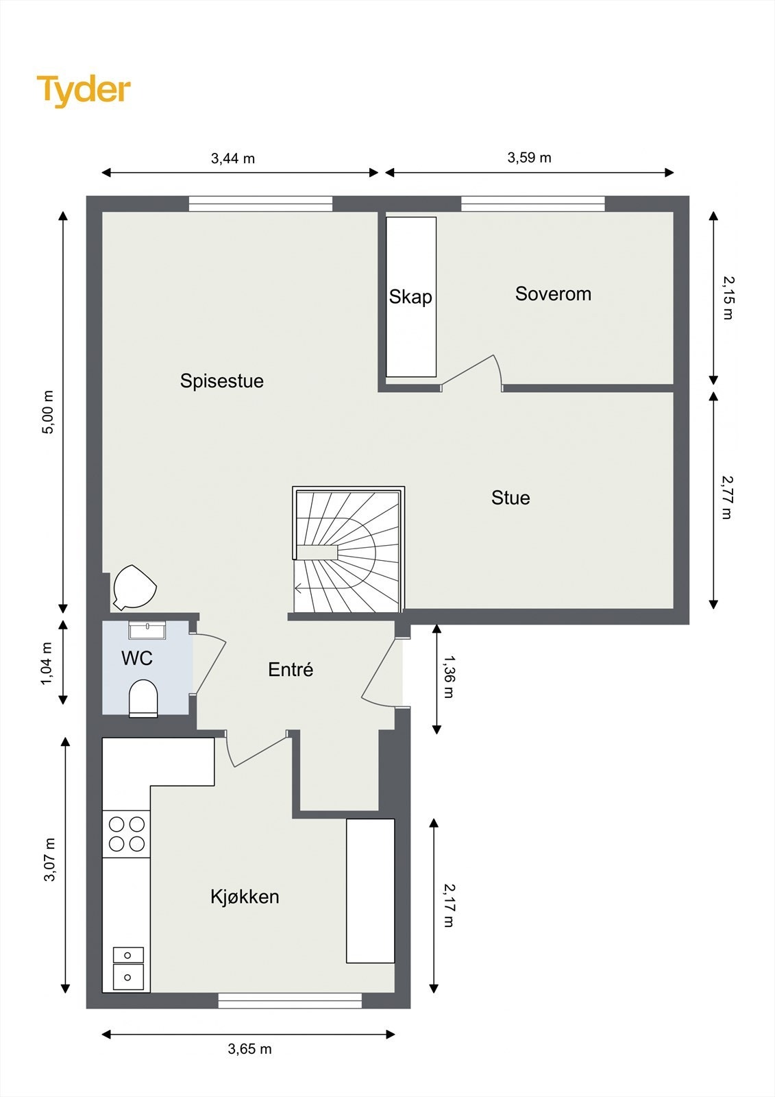 Plantegning 1. etasje Galleribilde