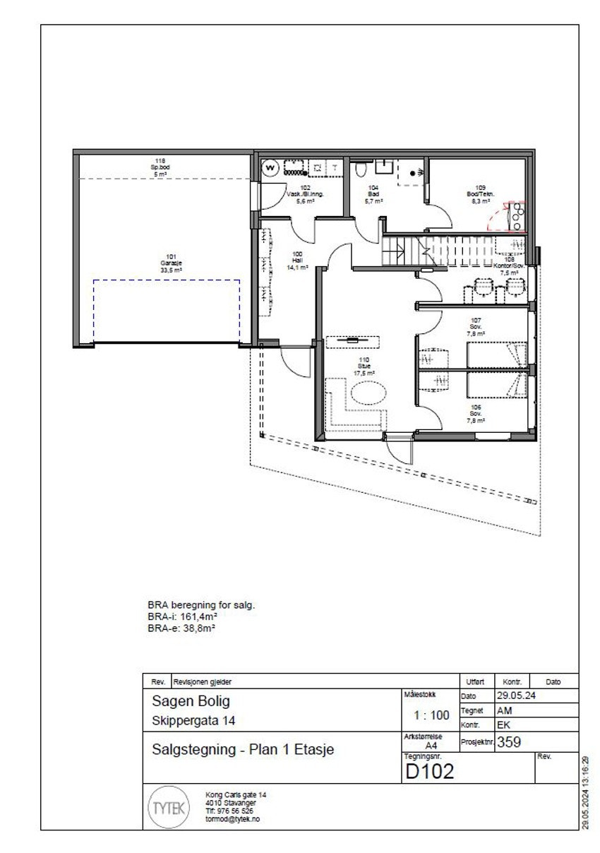Plantegning - 1.etg Galleribilde