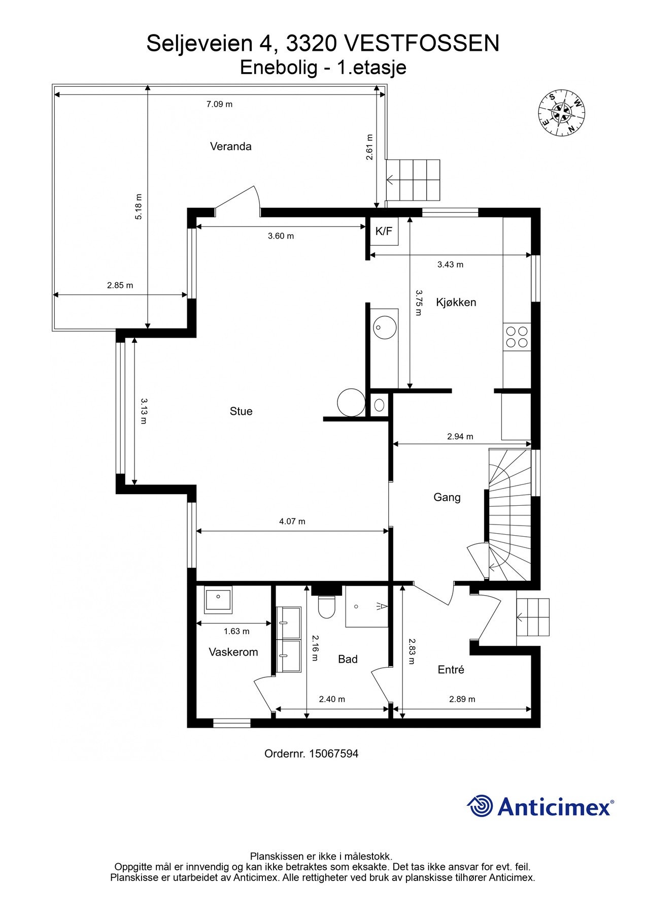Plantegning 1. etasje Galleribilde