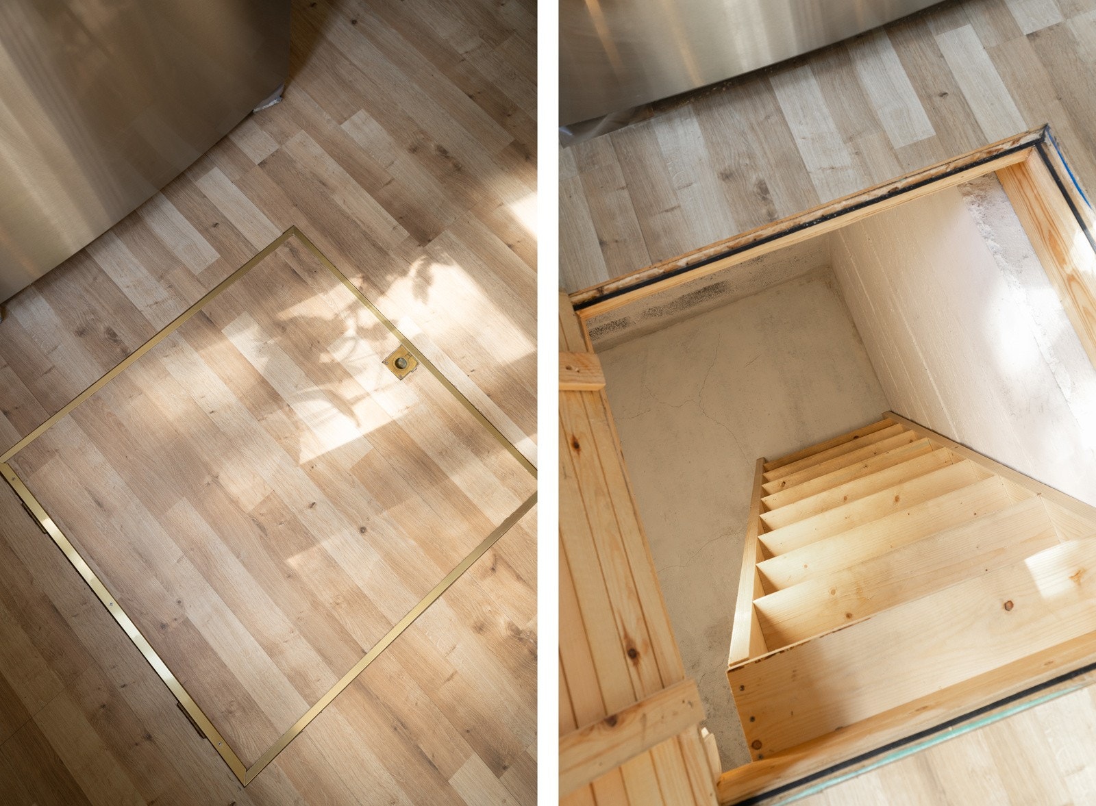 På kjøkkenet er det en luke som tar deg ned til matboden. Galleribilde