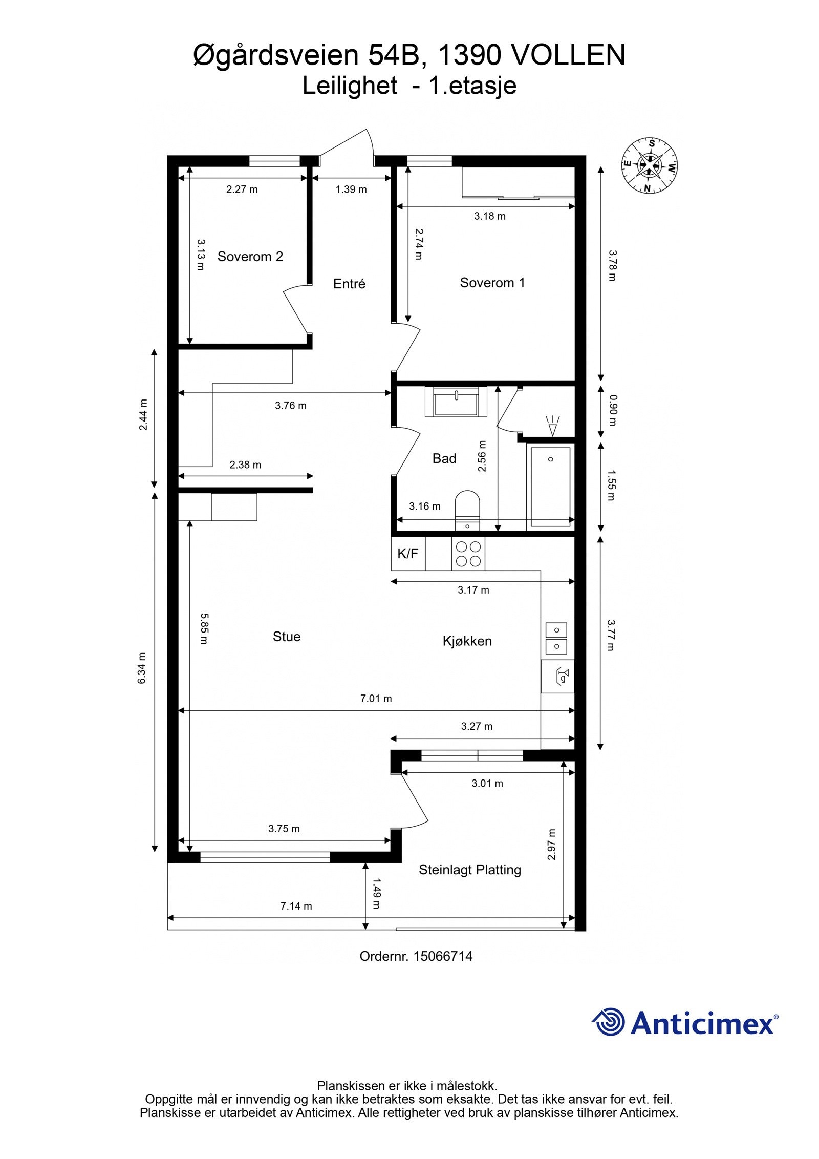 Vi begynner med plantegningen for å orientere oss litt. Galleribilde