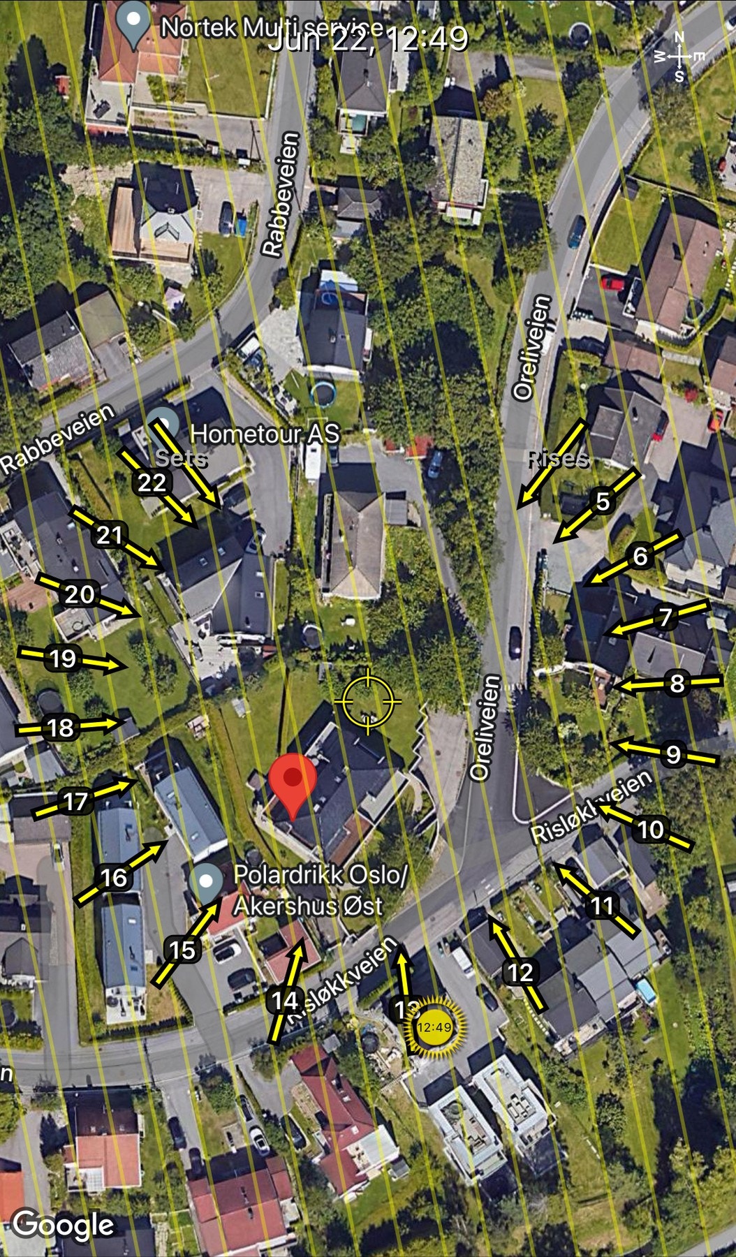 Solkart for Risløkkveien 22B Galleribilde