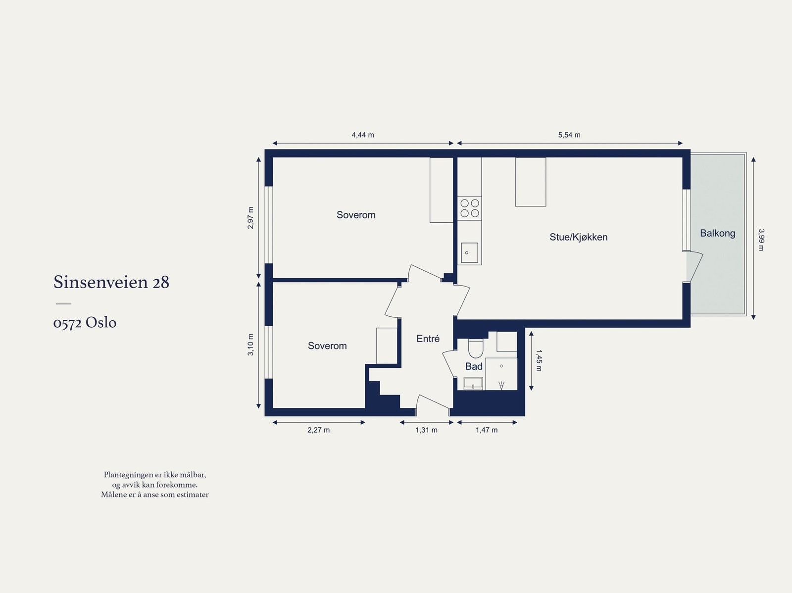 Leiligheten har en praktisk planløsning i 5. etasje. Galleribilde