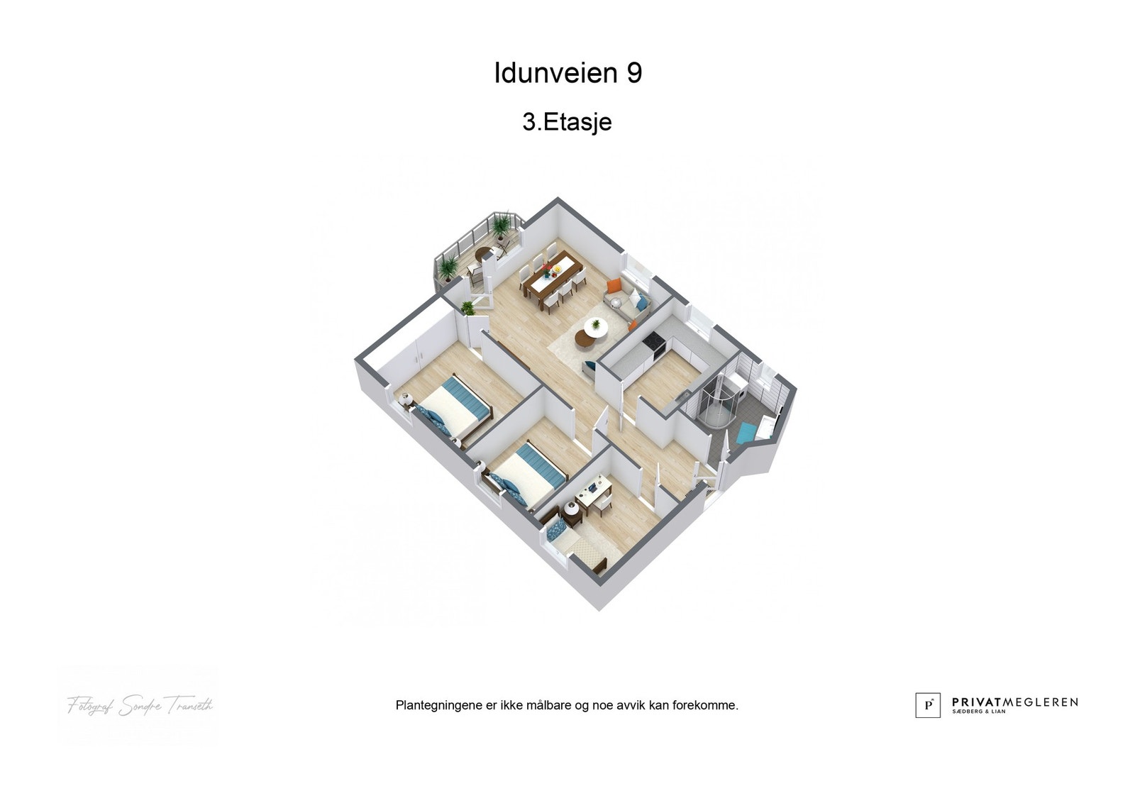 - 3D plantegning (ikke målbart) - Galleribilde