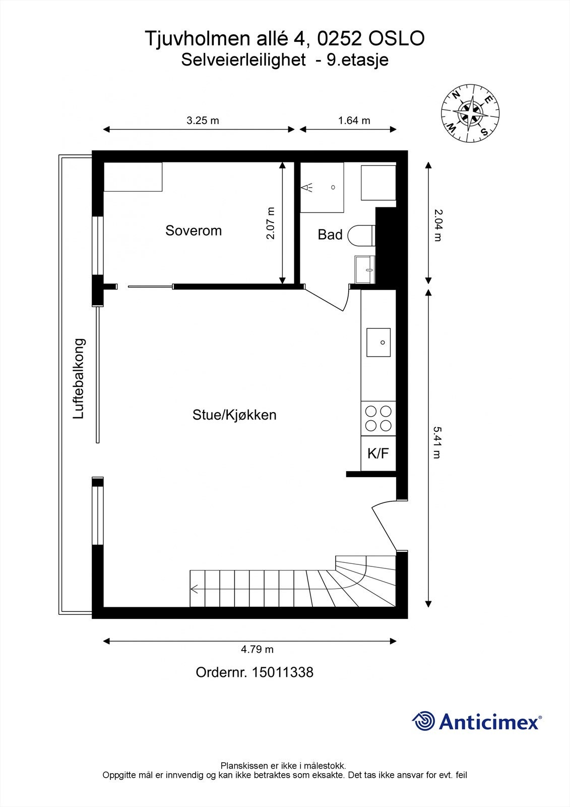 Plantegning av leiligheten i 9. etg. Galleribilde
