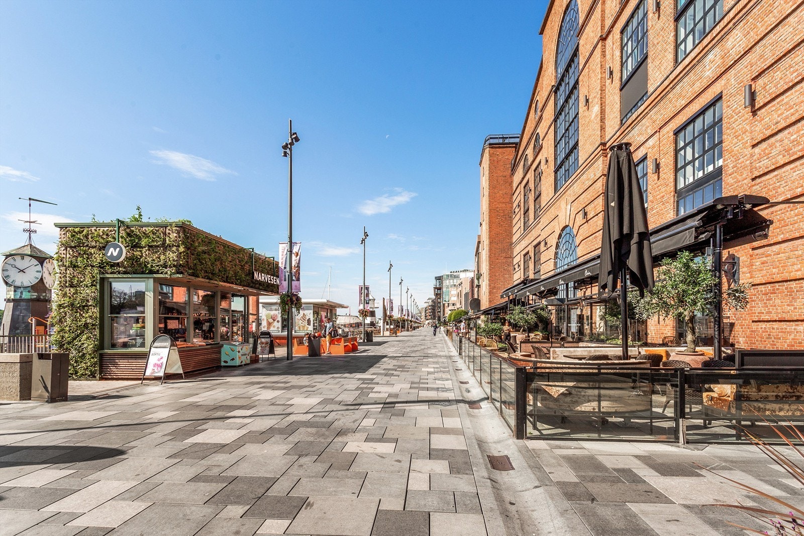 På Tjuvholmen og Aker Brygge er det et stort utvalg av restauranter og spisesteder. Galleribilde