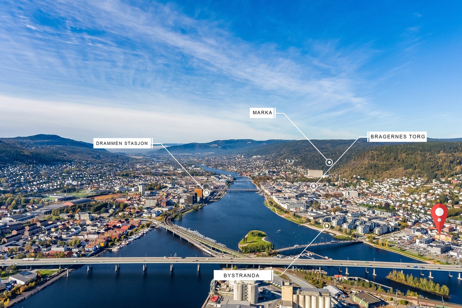 Fra boligen er det gangavstand til Bragernes torg, by stranda, treningssenter og mye mer Galleribilde