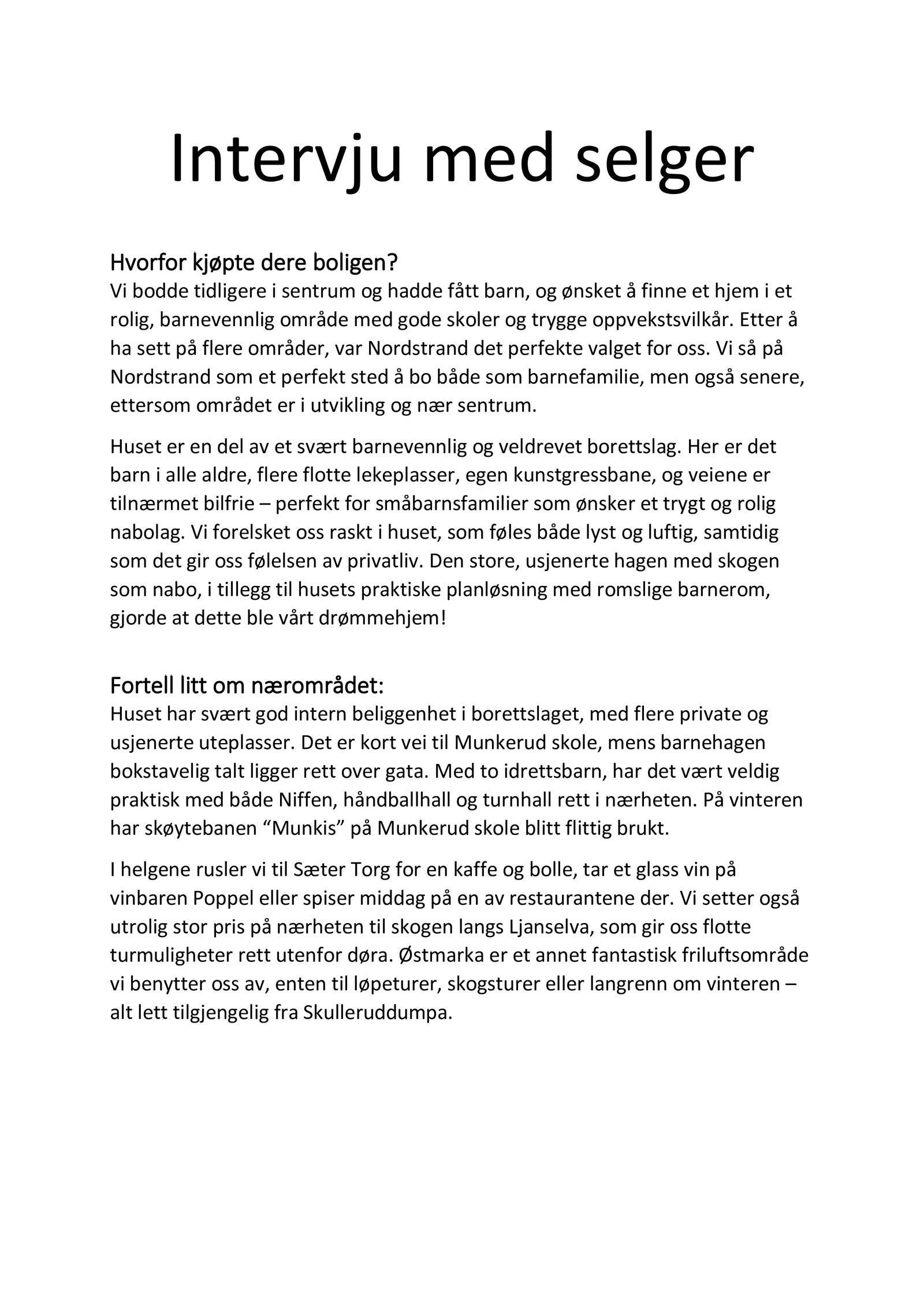 Intervju med selger - Side 1. Galleribilde