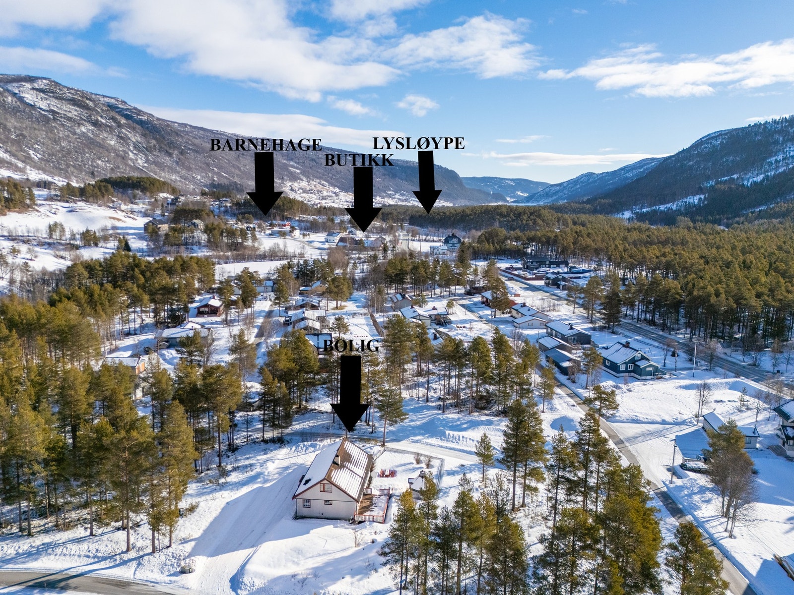 Gangavstand til både barnehage, butikk og lysløpye Galleribilde