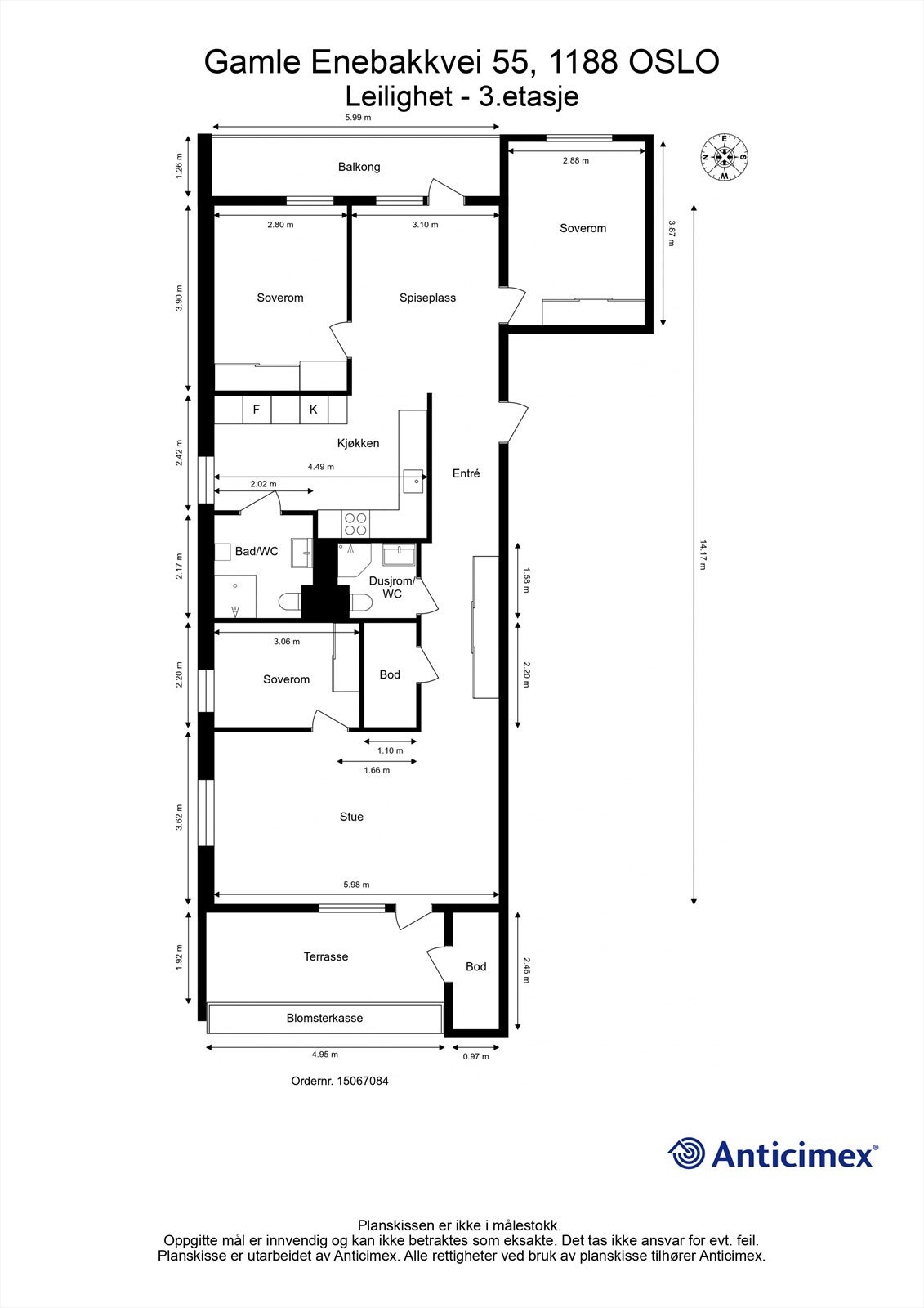 Plantegning, 3. etasje. Galleribilde