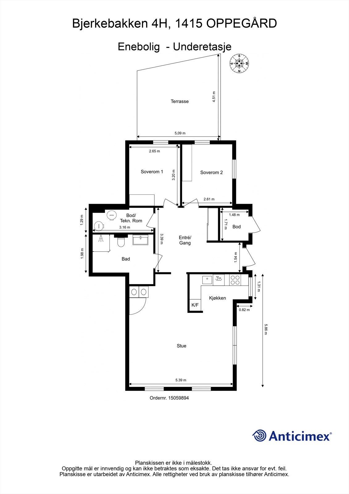 Plantegning u.etg (sekundærleilighet) Galleribilde