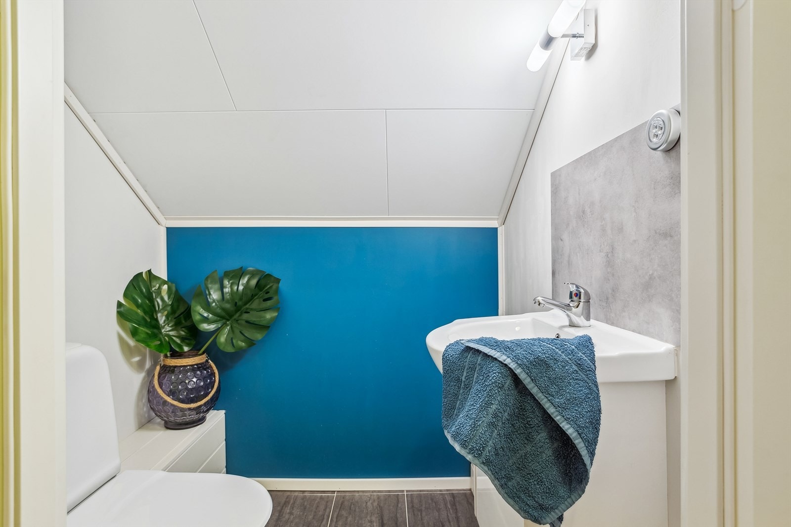 Toalettrom med vask og toalett Galleribilde