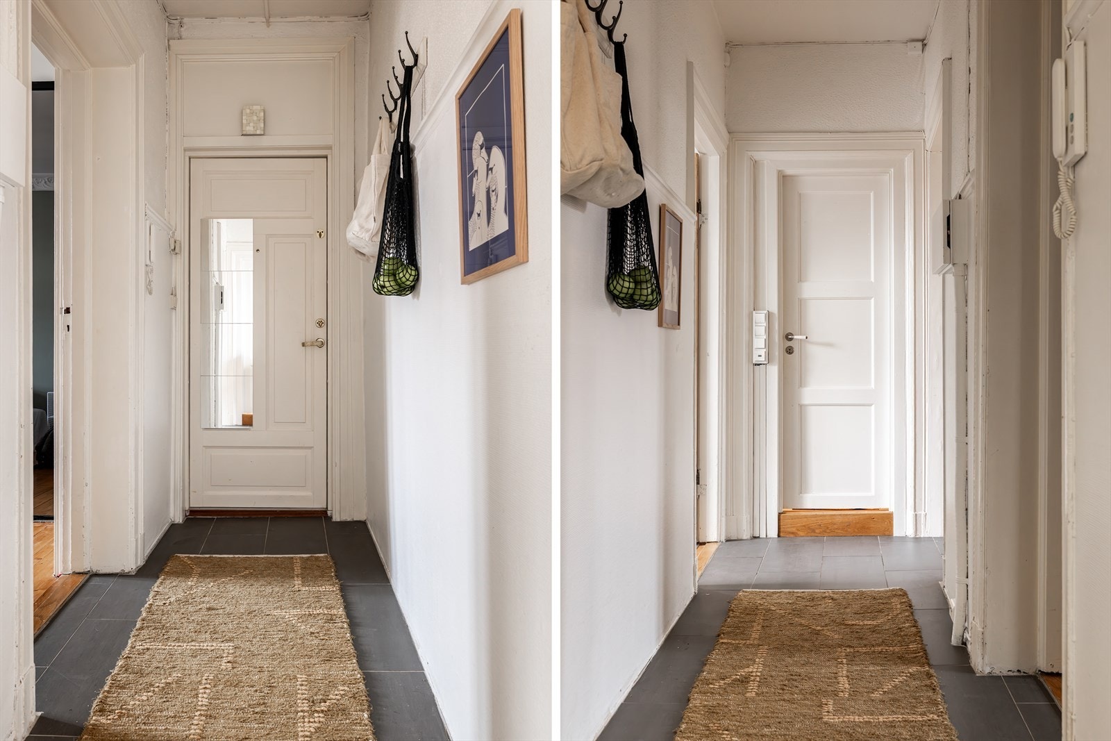 Hyggelig entré med praktisk flislagt gulv Galleribilde