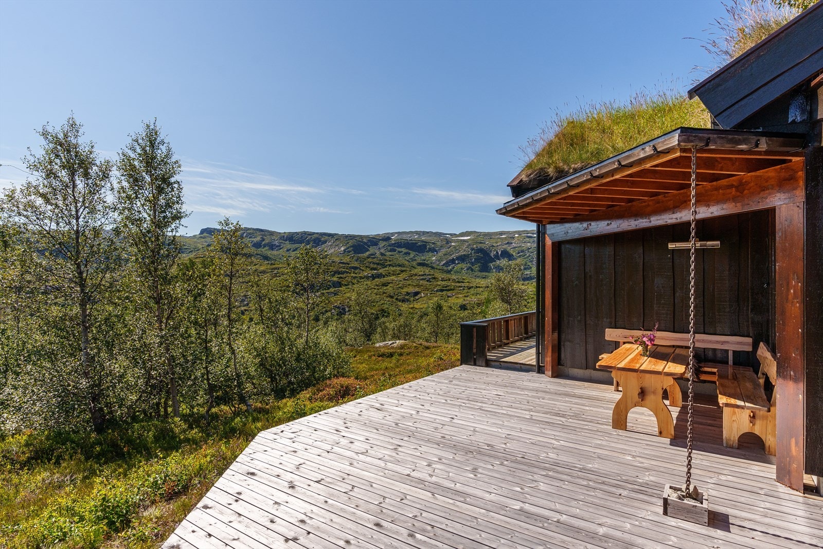 Fin utsikt mot fjellene Galleribilde