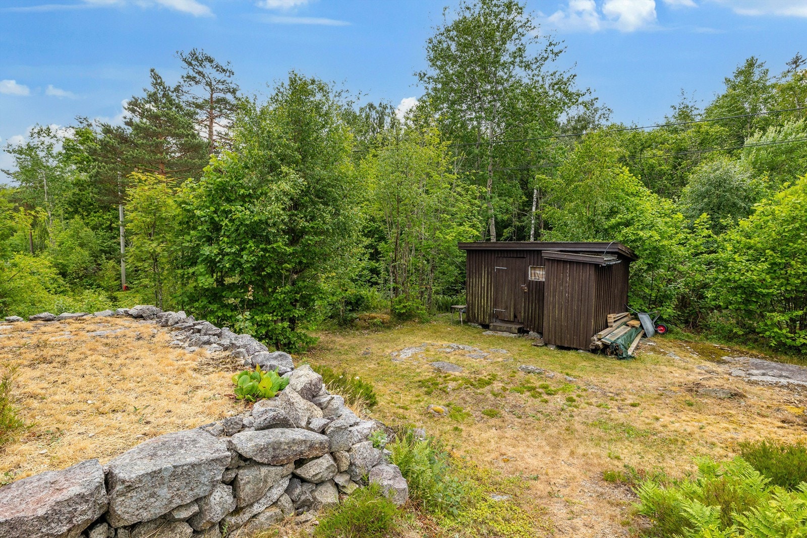 Uthuset ligger litt for seg selv, praktisk til lagring, men i dårlig forfatning. Dette er påkrevet revet ifm. nytt anneks som ble satt opp i 2009. Galleribilde