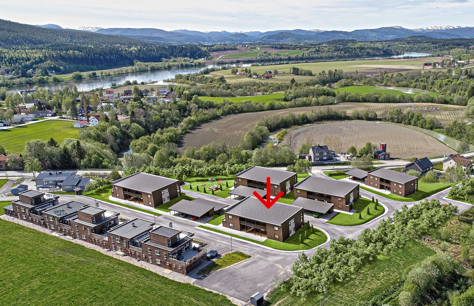 Prosjektet i sin helhet, mot sør Galleribilde