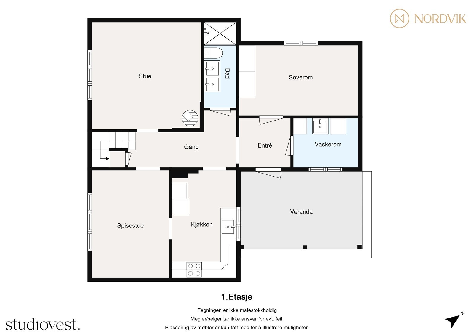 Plantegning 1.etasje - Skjeggedal 2 Galleribilde
