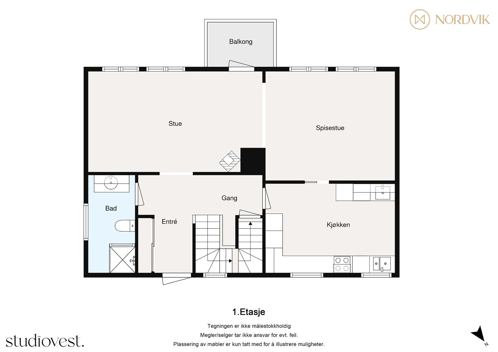 Plantegning 1.etasje - Skjeggedal 3 Galleribilde