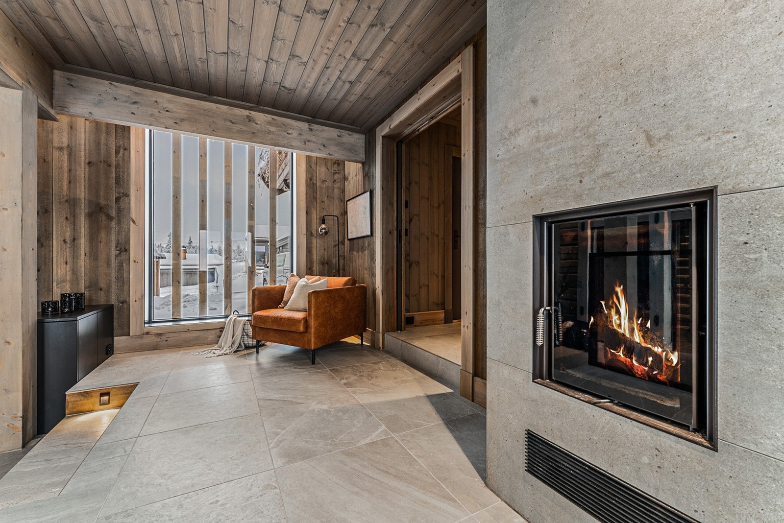 Flott peis levert av Brunner skaper god stemning og hygge i rommet. Galleribilde