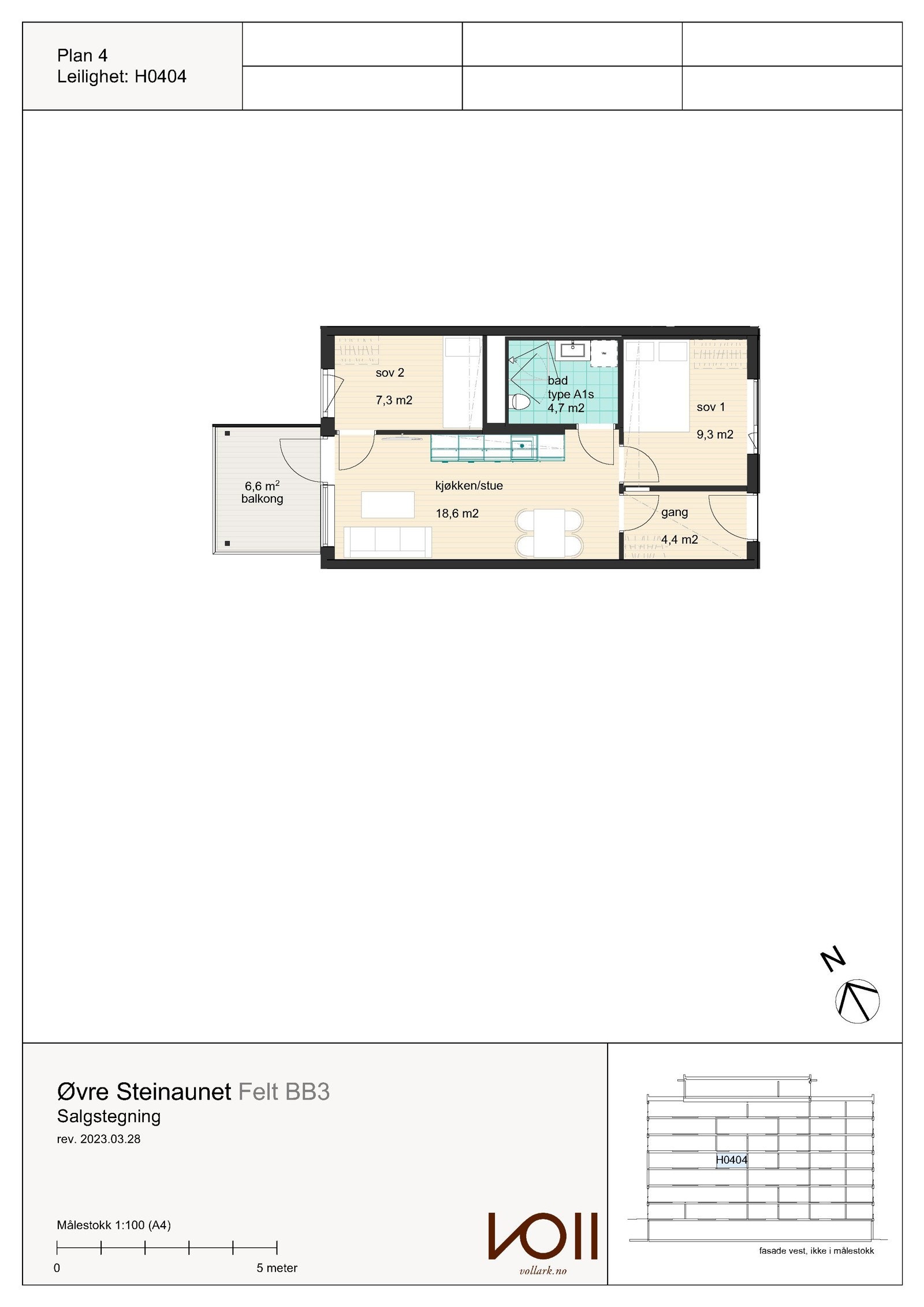 Salgstegning H0404 Galleribilde