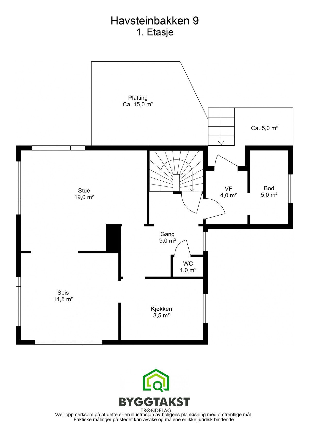 Planskisse 1. etasje. Galleribilde