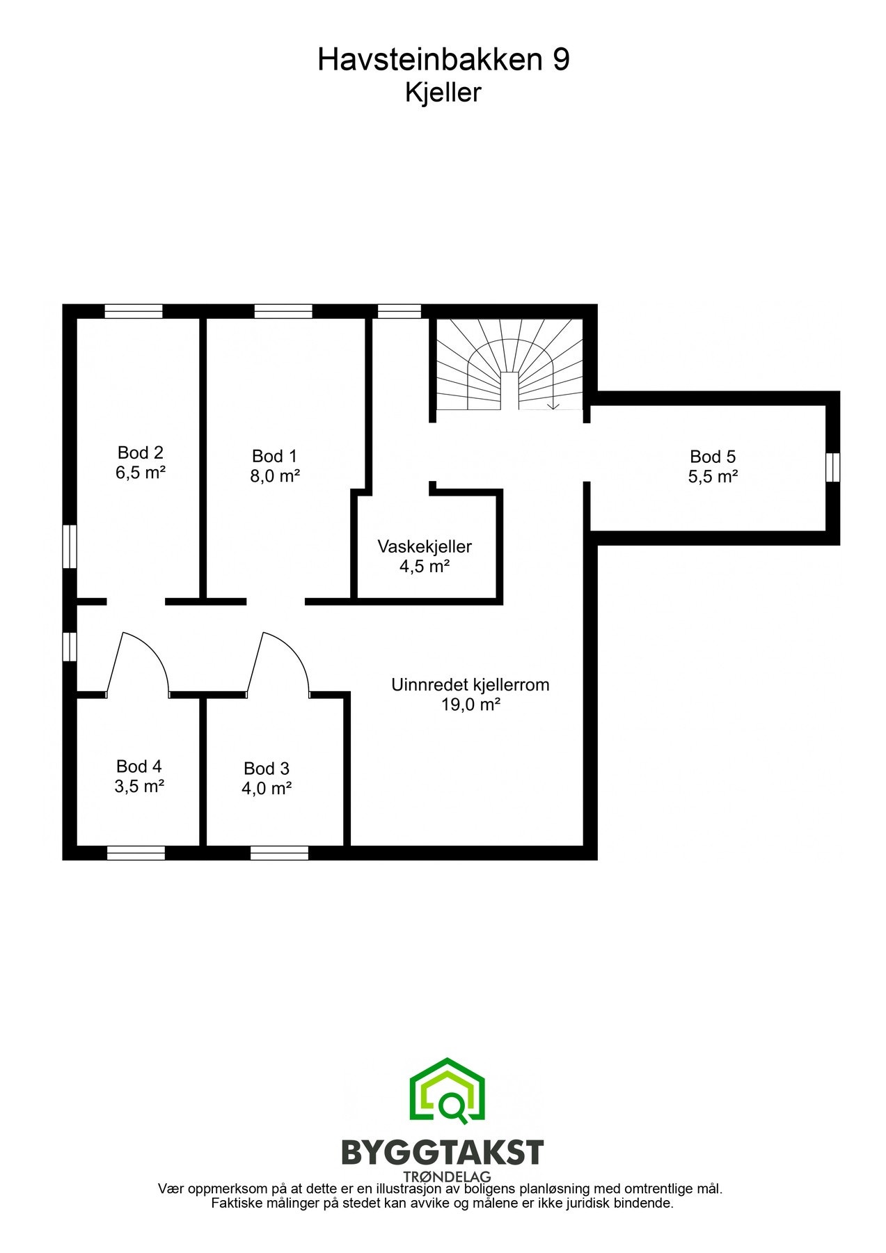 Planskisse kjeller. Galleribilde