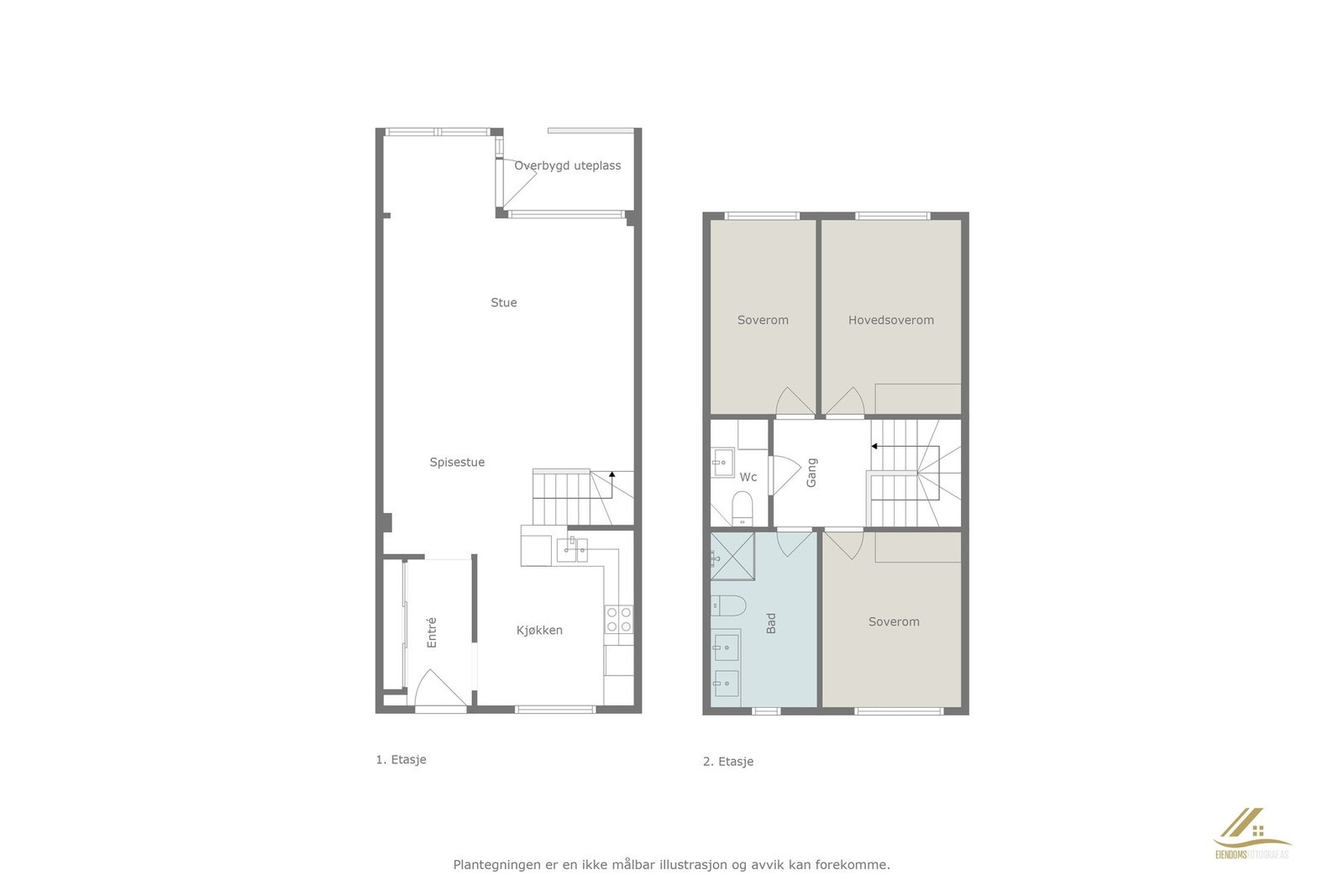 Planskisse 1. og 2. etasje. Galleribilde