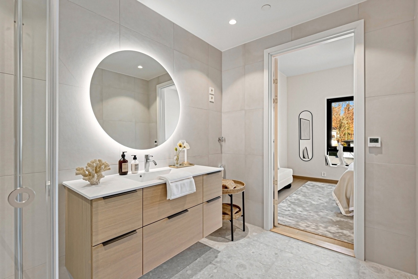 Badet har opplegg for vaskemaskin/tørketrommel Galleribilde