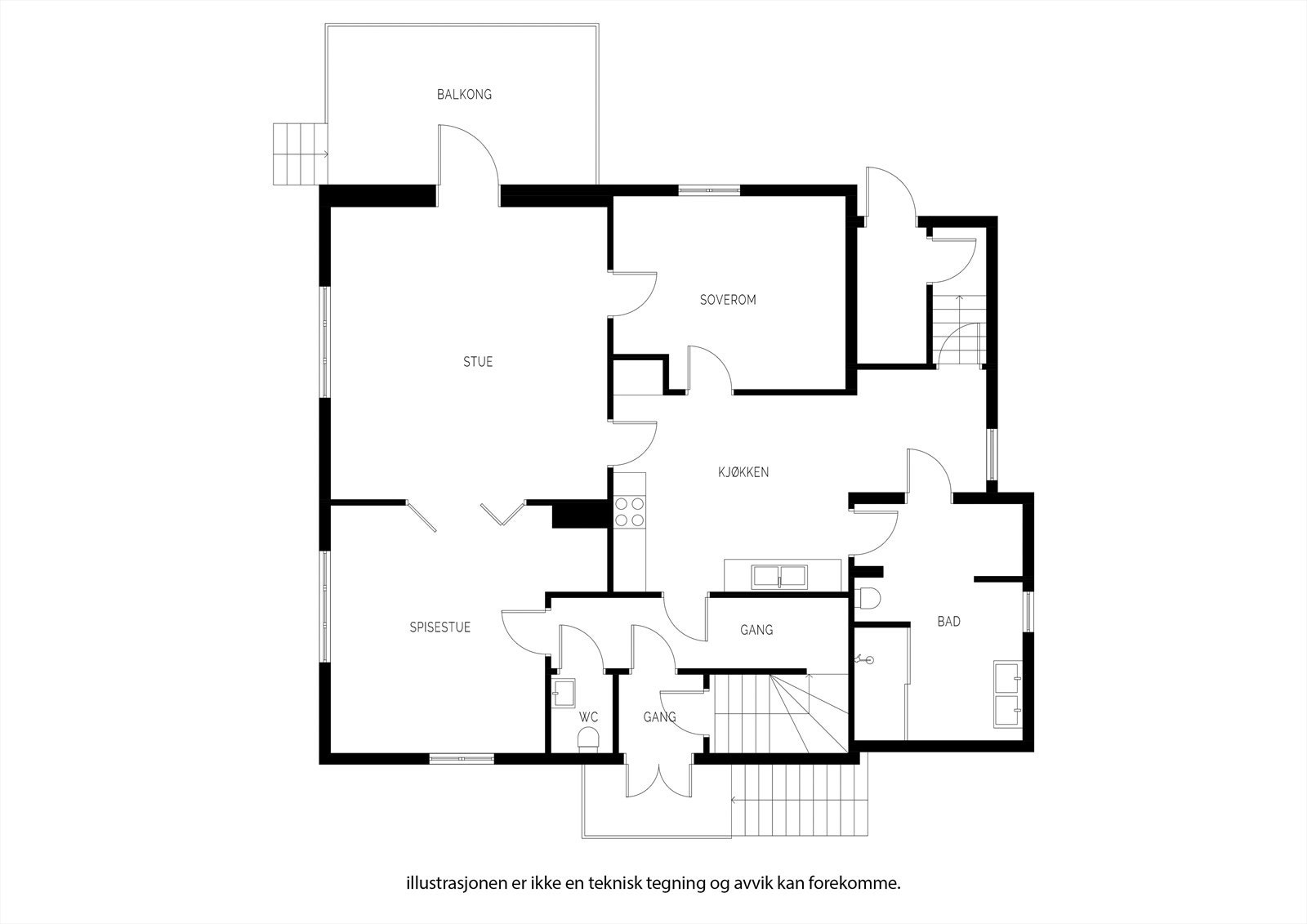 Plantegning 1. etasje Galleribilde