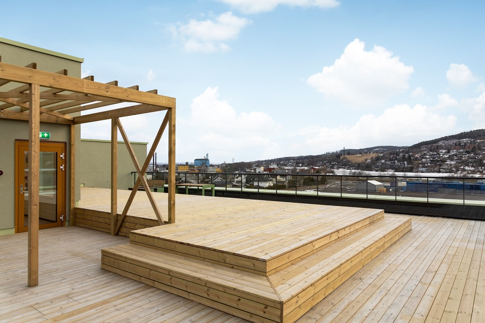 Her har man tilgang til en felles takterrasse i borettslaget Galleribilde