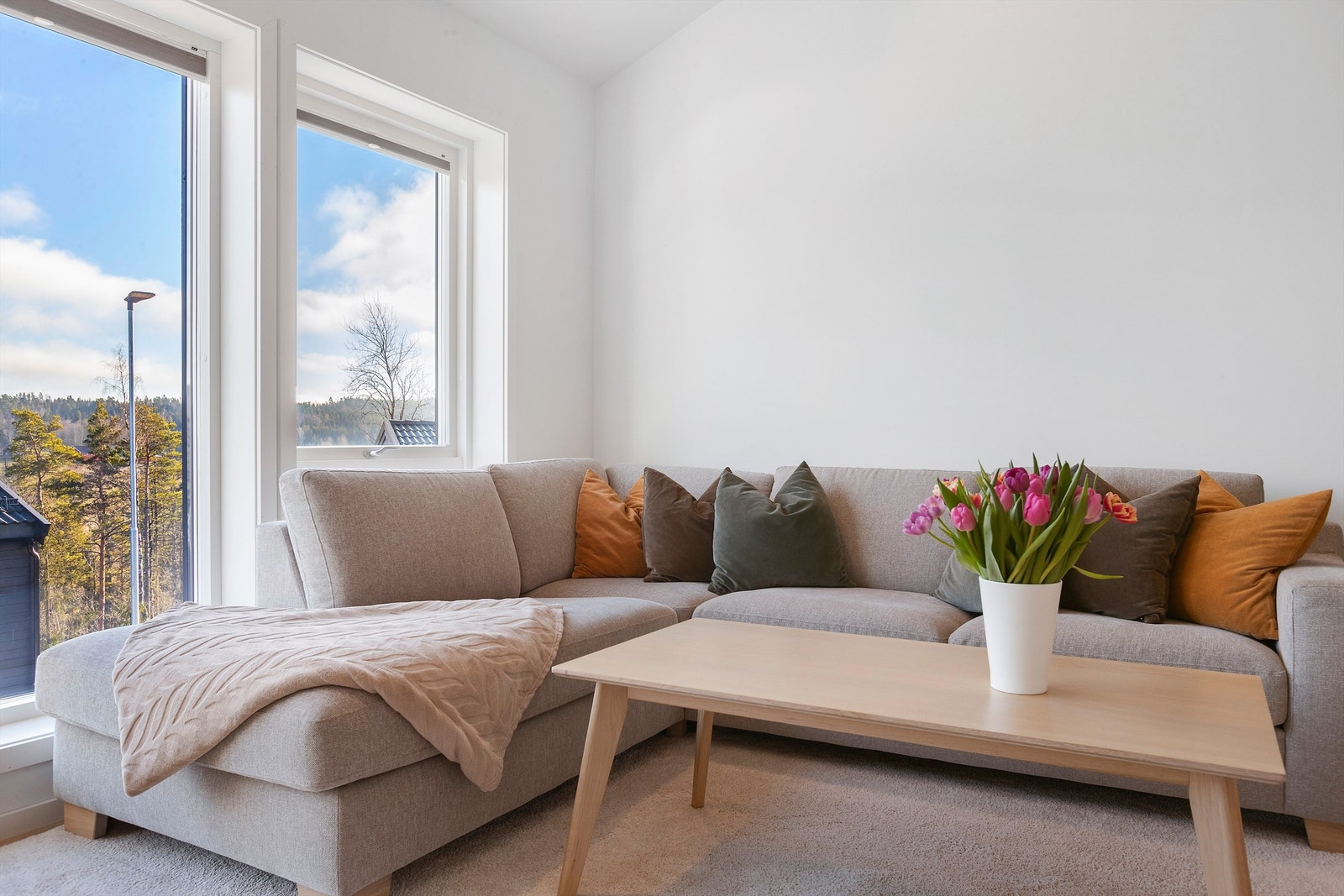 Rommet kan møbleres med sofa, bord, TV og tilhørende møblement Galleribilde
