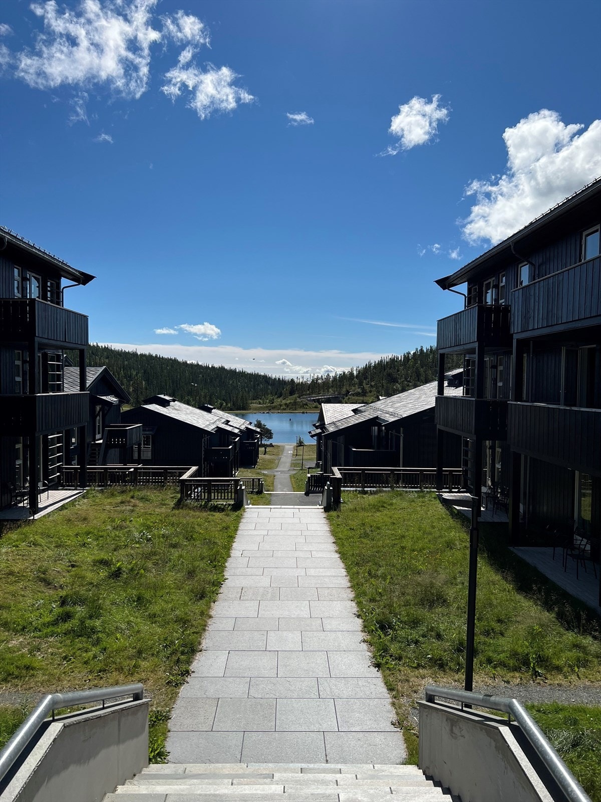 Områdebilde. Traseen fra hotellet og ned til vannet. Galleribilde