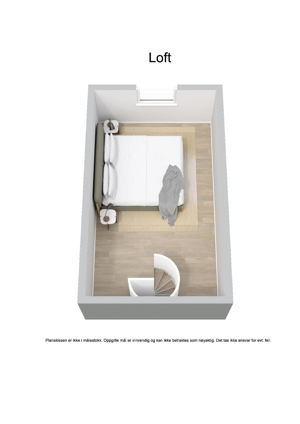 Plantegning Loft - 3D Galleribilde