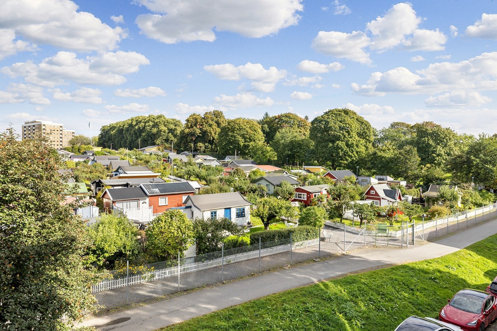 Frodig utsikt mot Hjemmets kolonihager, Bjølsenparken og Voldsløkka Galleribilde