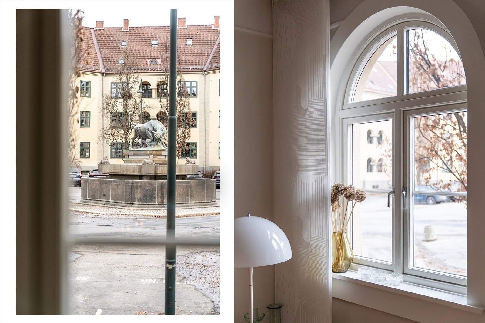 Store vindusflater, god takhøyde og dype vinduskanter, er noen av de klassiske detaljene du finner i boligen. Galleribilde
