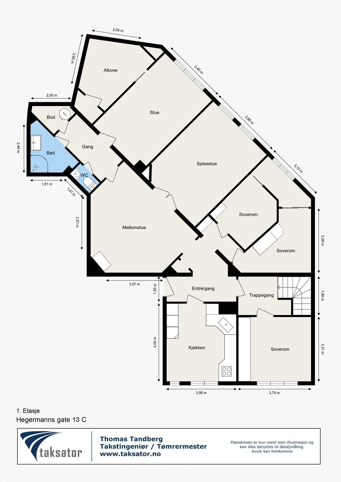 Plantegning 1. Etasje - Inngang fra indre gårdsrom. Galleribilde