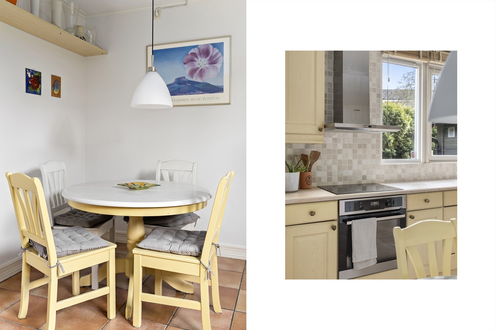 Kjøkkenet er utstyrt med mekanisk avtrekksvifte over stekesonen, integrert stekeovn og platetopp, samt opplegg for oppvaskmaskin, mikrobølgeovn og kjøl-/fryseskap. Galleribilde