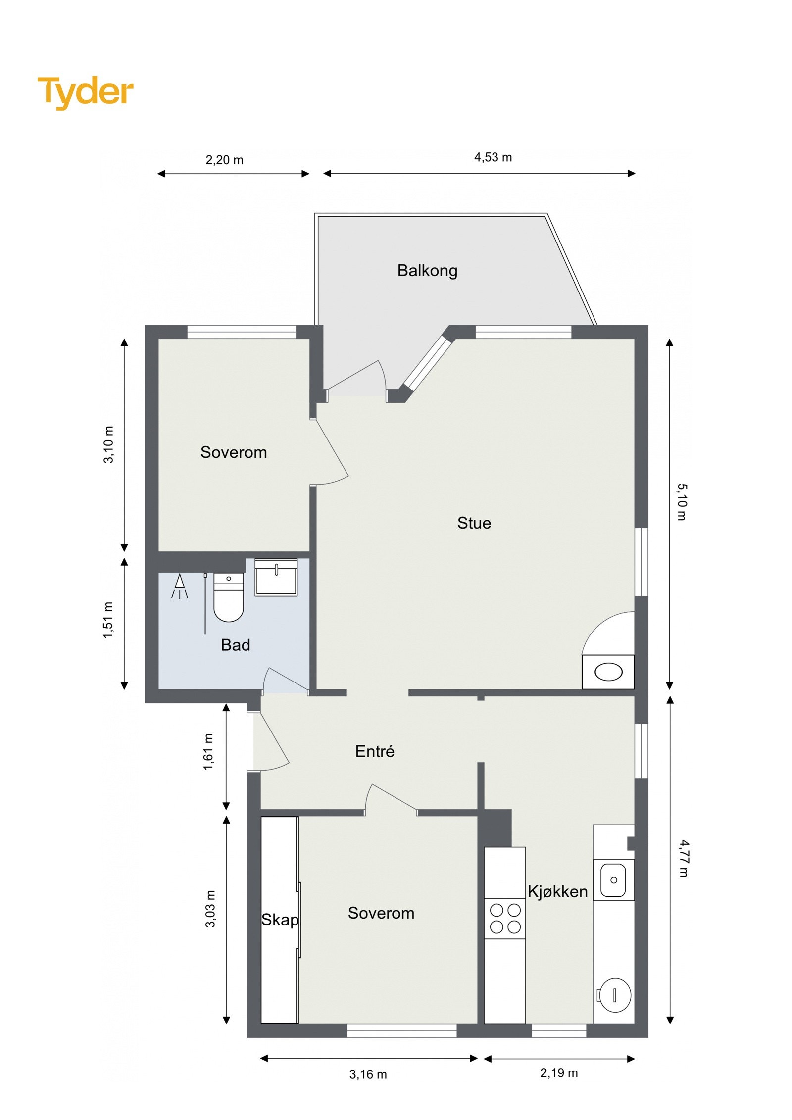 Plantegning 3. etasje Galleribilde