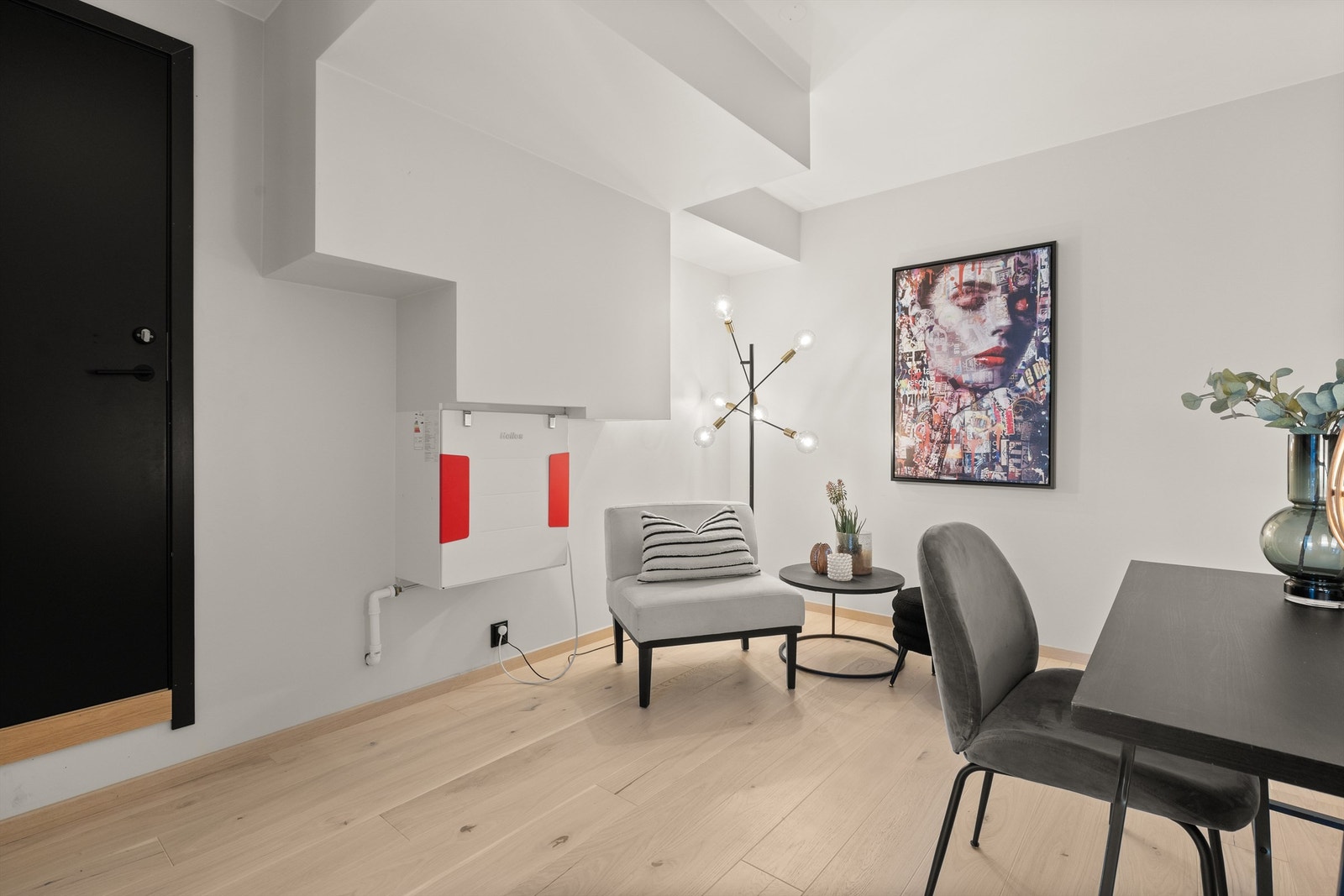 Bod med egen inngang fra fellesgang. Anlegget for den balanserte ventilasjonen er plassert i boden Galleribilde