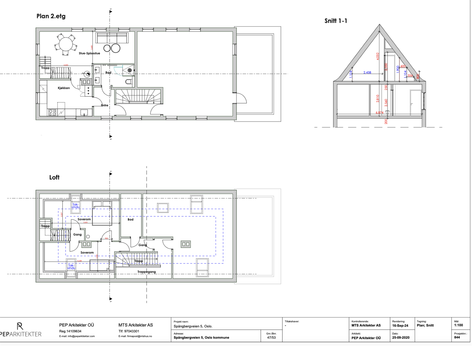 Byggemeldt tegning Galleribilde