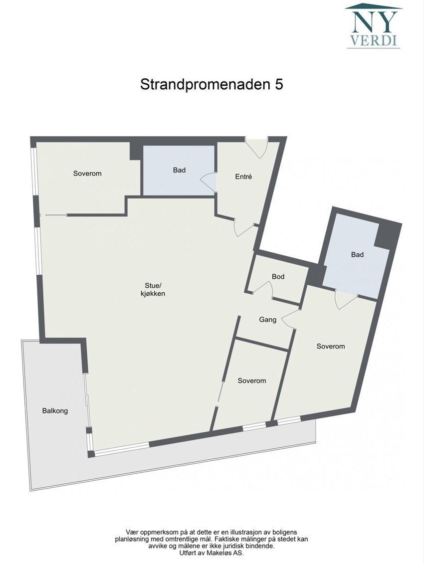 Planskisse over leiligheten. Galleribilde