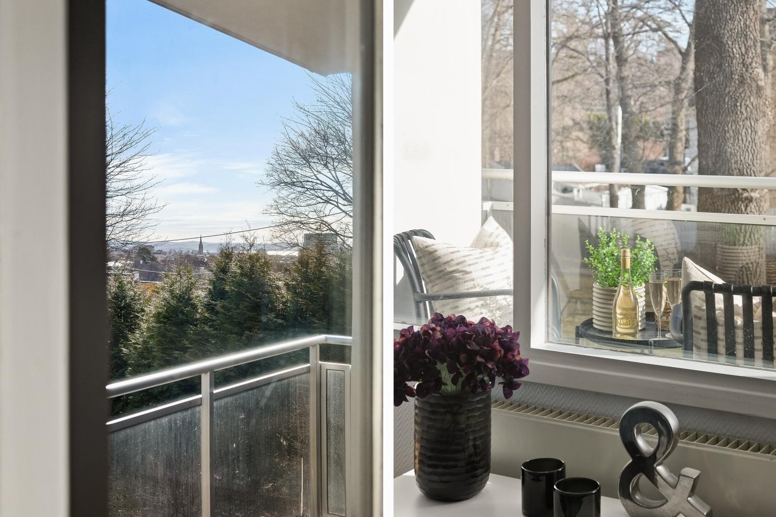 Fra balkongen har du utsikt til grøntarealer, Risbekken og Oslo sentrum. Galleribilde