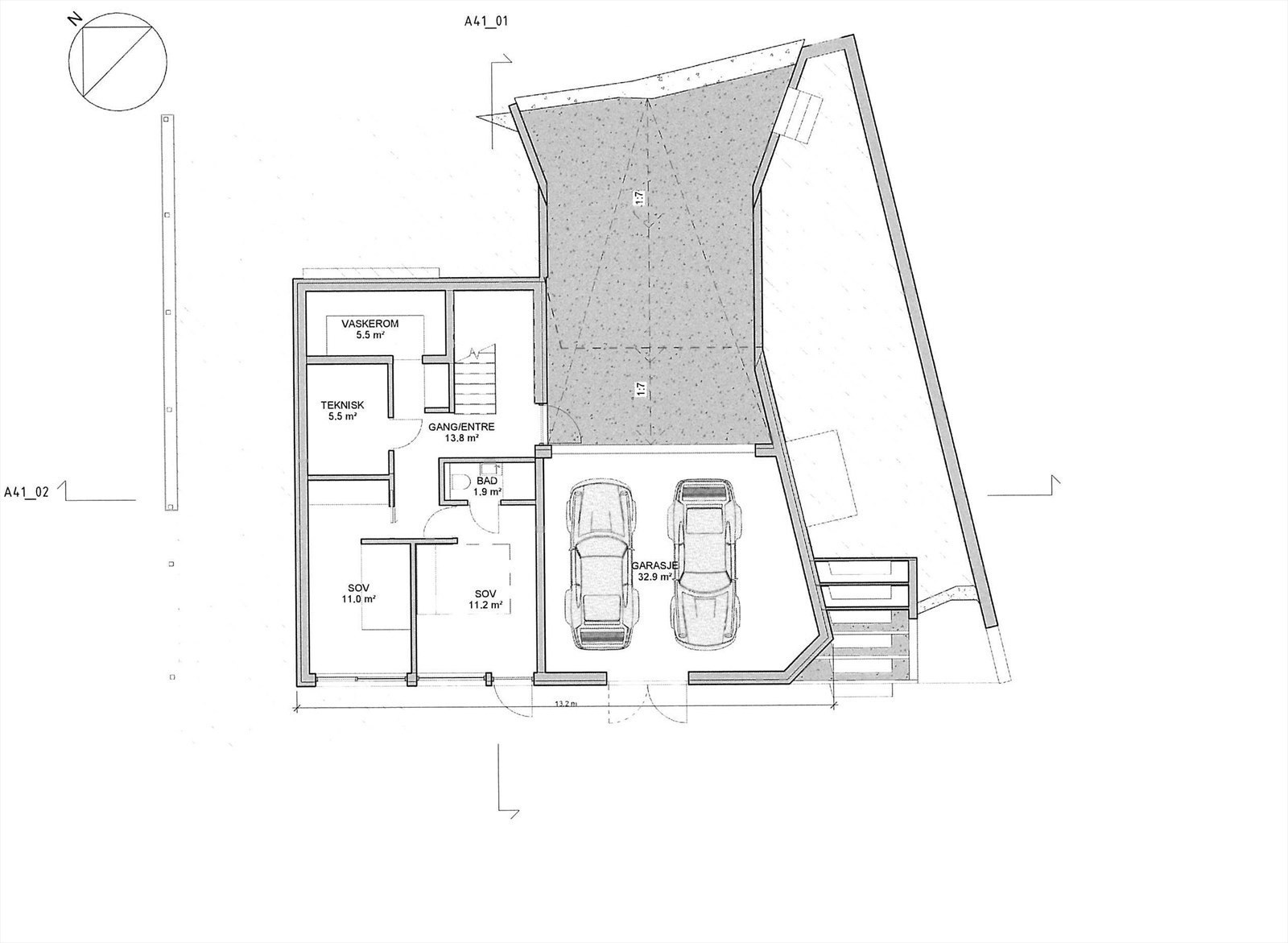 Plantegning underetasje. Link: https://bygginnsikt.no/bim/innsyn/18dd3941-b998-4be3-a6fb-426cb61738fa Galleribilde