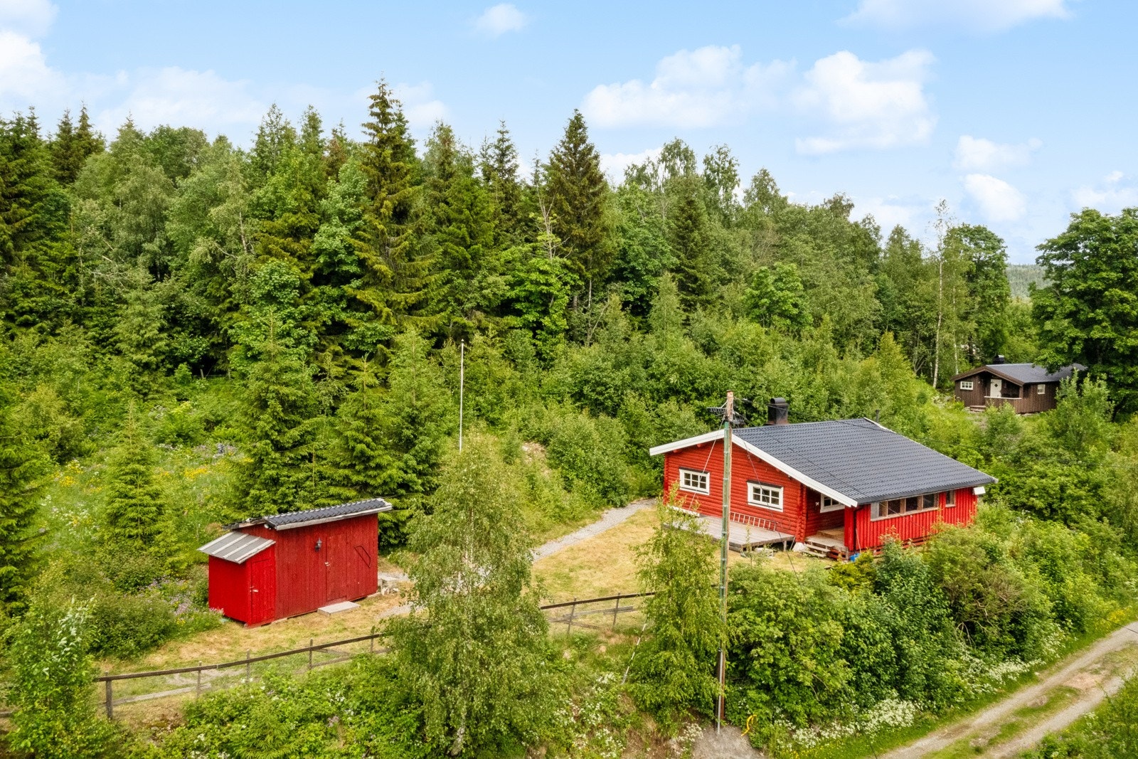 Det er bilvei helt fram med parkering på tomten. Galleribilde