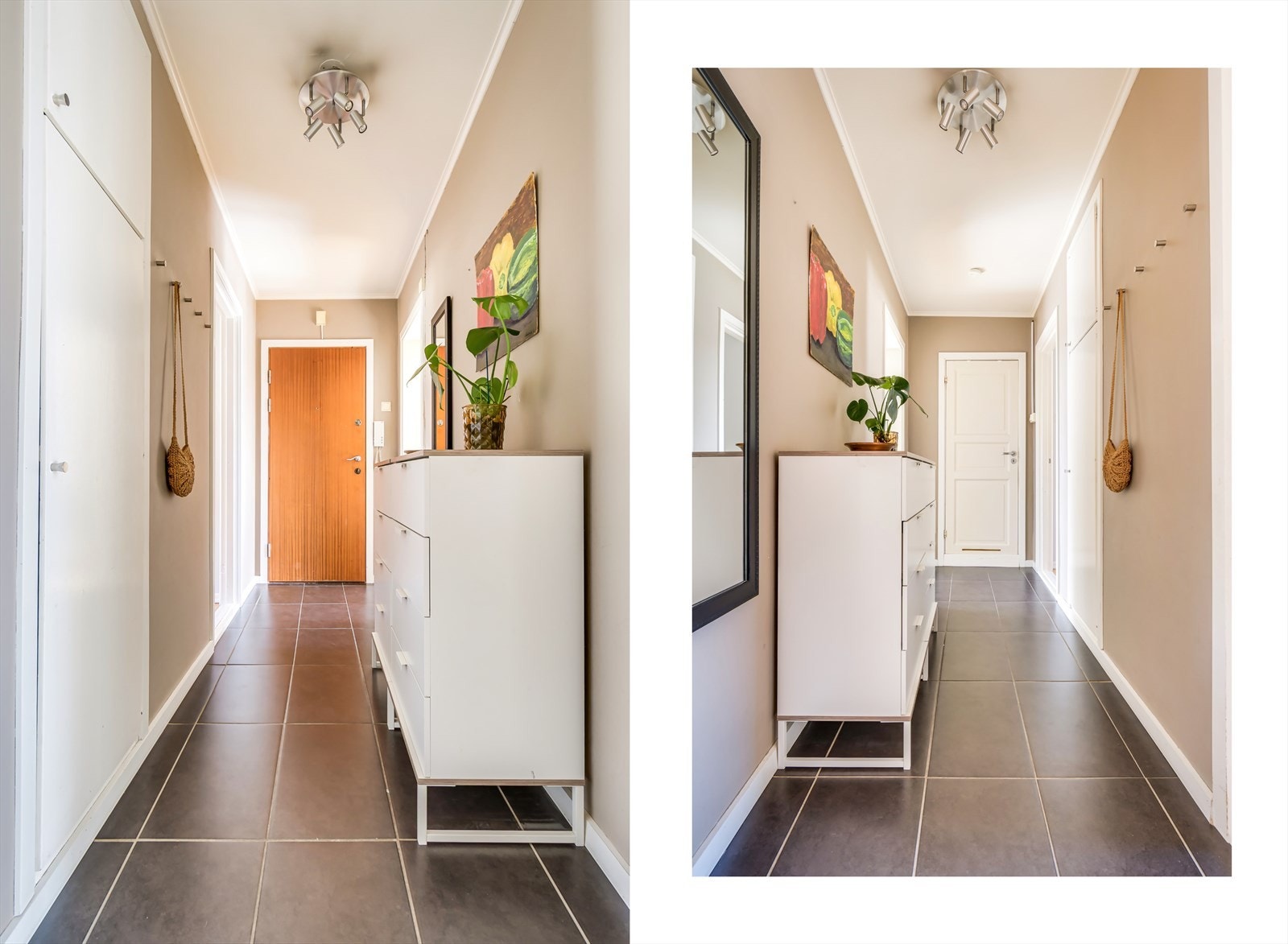 Innbydende entré med god oppbevaringsplass og praktisk flislagt gulv Galleribilde