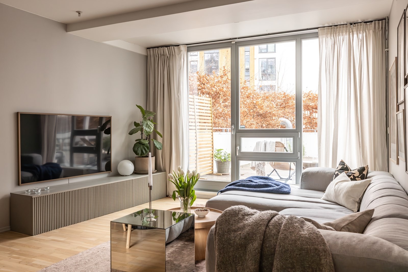 Leiligheten ligger fint til i enden, vendt i sin helhet mot indre gård Galleribilde