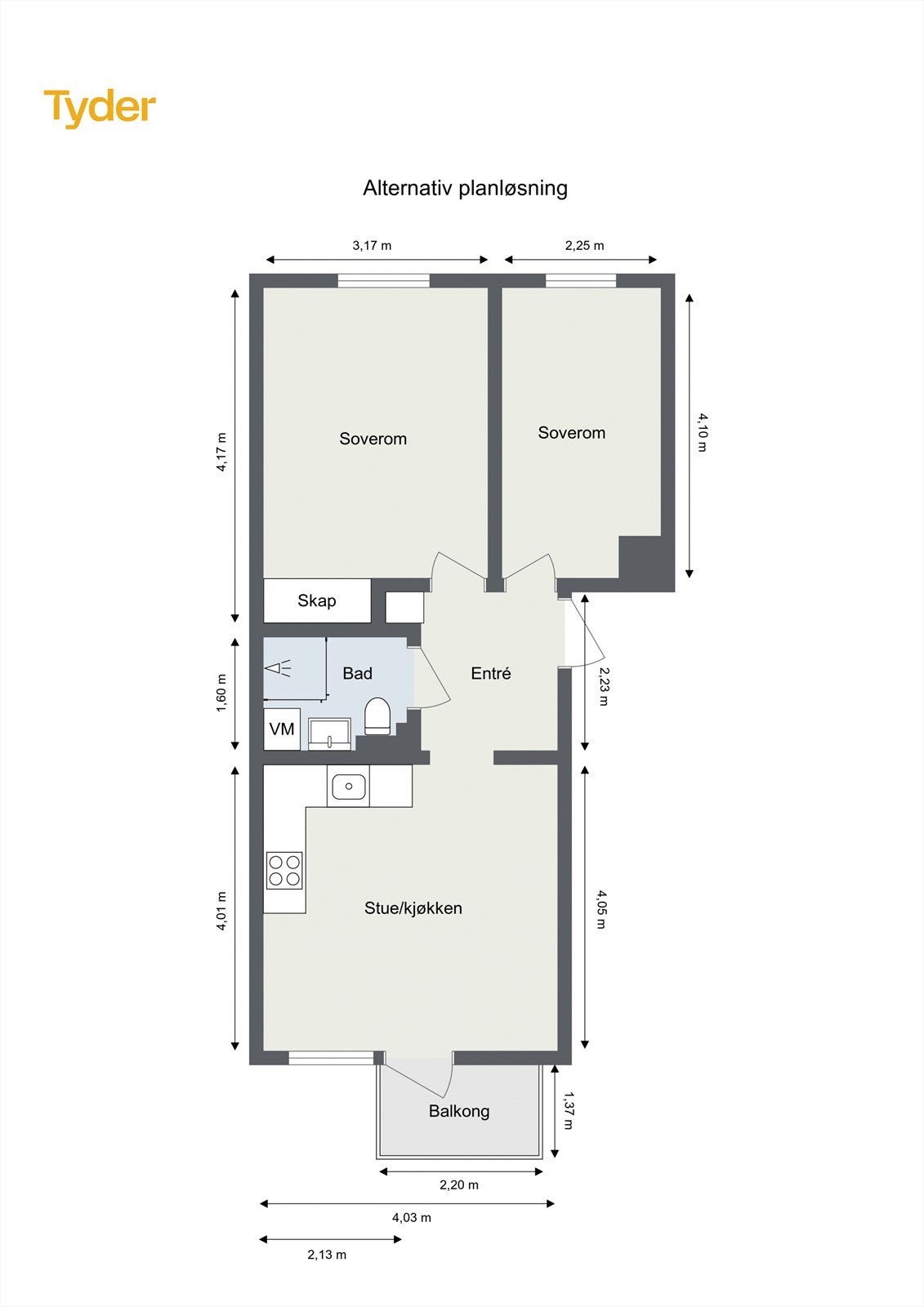 Alternativ planløsning Galleribilde