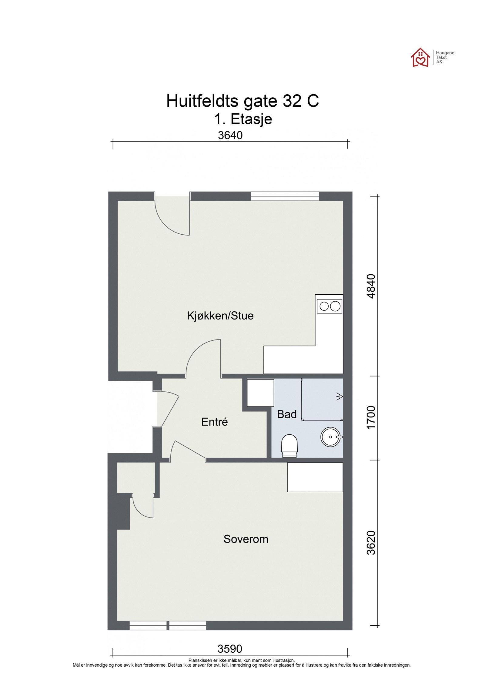 Plantegning 1. etasje Galleribilde