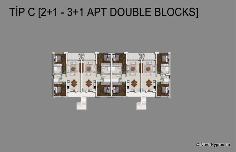 Habitat 2 soveroms hage leilighet Galleribilde